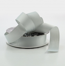 (DISC) 25MM X 25M GROSGRAIN SILVER