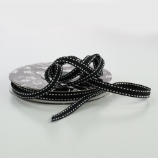 (DISC) 10MM X 20M GROSGRAIN - STITCH BLACK