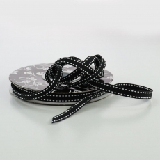 10MM X 20M GROSGRAIN - STITCH BLACK