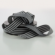 25MM STRIPED GROSGRAIN 20M BLACK