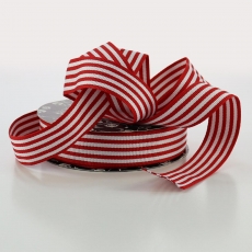 25MM STRIPED GROSGRAIN 20M RED