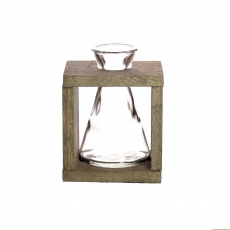 SINGLE BEAKER VASE W/STAND 12H (INC GLASS) 9L 7W