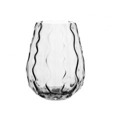 (DISC) LIGHT GREY RIPPLE VASE 18.5H 9.5T 8B 15WP