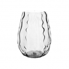 (DISC) LIGHT GREY RIPPLE VASE 22.5H 12T 9.5B 18WP