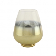 (DISC) CLEAR/GOLD SMALL VASE 24H 12.5T 10B 20WP