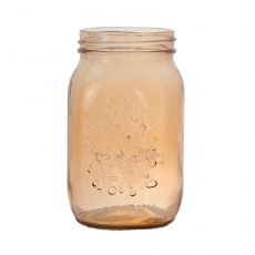LARGE MASON JAR 17H 8T 8.5B 10WP APRICOT