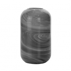 GLASS VASE SWIRL EFFECT SMOKE 20.5H 12W 6CM OPENING