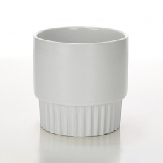 ROUND RIB POT 15H 15.5T 13B WHITE