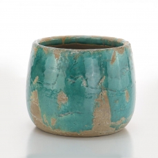 (DISC) TEAL EARTH POT 14.5H 16T 14B 17.5WP