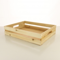 WOOD HAMPER TRAY LARGE 9.5H 42.5TL 34TW