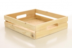 WOOD HAMPER TRAY MEDIUM 8.5H 35TL 30TW