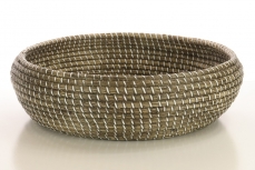 BLACKWASHED RND SEAGRASS BASKET 13H 40T 34B 43WP