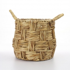 ROUND WATER HYACINTH BASKET W/HANDLE 23H 24T 24B