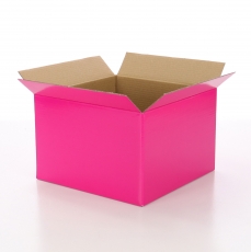 BOX SMALL GLOSS no insert CERISE 21.5x21.5x19H (FLAP 5CM)