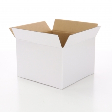 BOX SMALL GLOSS no insert WHITE 21.5x21.5x19H (FLAP 5CM)