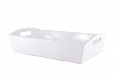 HAMPER TRAY LARGE WHITE 8Hx35Lx23W