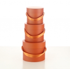 HAT BOX B/ORANGE S/3 13X11.5H 15X12.5H 17X13.5H