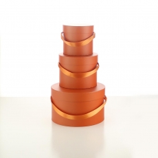 HAT BOX B/ORANGE S/3 15X13.5H 18.5X14.5H 25X15H