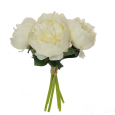 PEONY BOUQUET X 6 HEADS 28CM CREAM