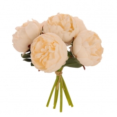 PEONY BOUQUET X 6 HEADS 28CM IVORY