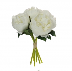 PEONY BOUQUET X 6 HEADS 28CM WHITE