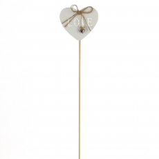 7CM LOVE HEART PICK - WHITE PACK/10