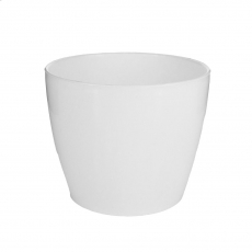 OVAL PLASTIC POT REGAL 13.5 top X11.5cm high WHITE