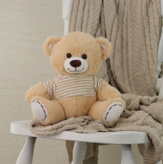 LIGHT BROWN BEAR WITH T-SHIRT 24CM SITTING