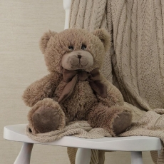 BROWN BEAR BROWN BOW 23.5CM SITTING