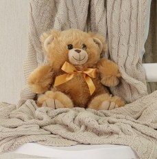 TEDDY BEAR LT BROWN 20CM SITTING