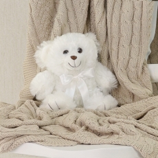 TEDDY BEAR WHITE 20CM SITTING