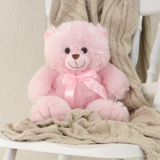 TEDDY BEAR BABY PINK 30CM SITTING