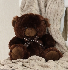 (DISC) TEDDY BEAR CHOCOLATE 30CM SITTING