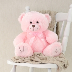 TEDDY BEAR BABY PINK 40CM SITTING