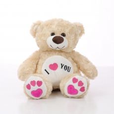 LIGHT BROWN BEAR I LOVE YOU 33CM