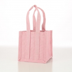 JUTE BAG 14H 14L 11.5W INC HANDLE 26H LIGHT PINK