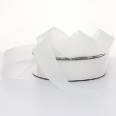 25MM NYLON SHEER ORGANZA RIBBON 25M WHITE