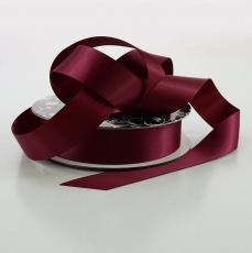 25MM DOUBLE SIDED SATIN 30M PER ROLL BURGUNDY