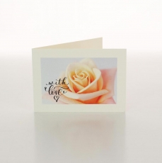 WITH LOVE - APRICOT ROSE - FOLDED CARD PK/20