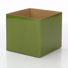 BOX MINI GLOSS OLIVE 12.5x12.5x11.5H