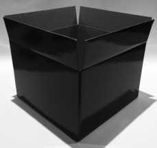 BOX SMALL GLOSS no insert BLACK 21.5x21.5x19H (FLAP 5CM)