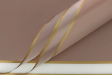 GOLD BORDER FROST SHEET 50MIC 50X70CM MUSHROOM PINK PK/100