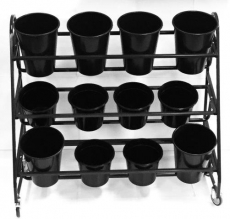 STAND FOR 12 BUCKETS ON WHEELS